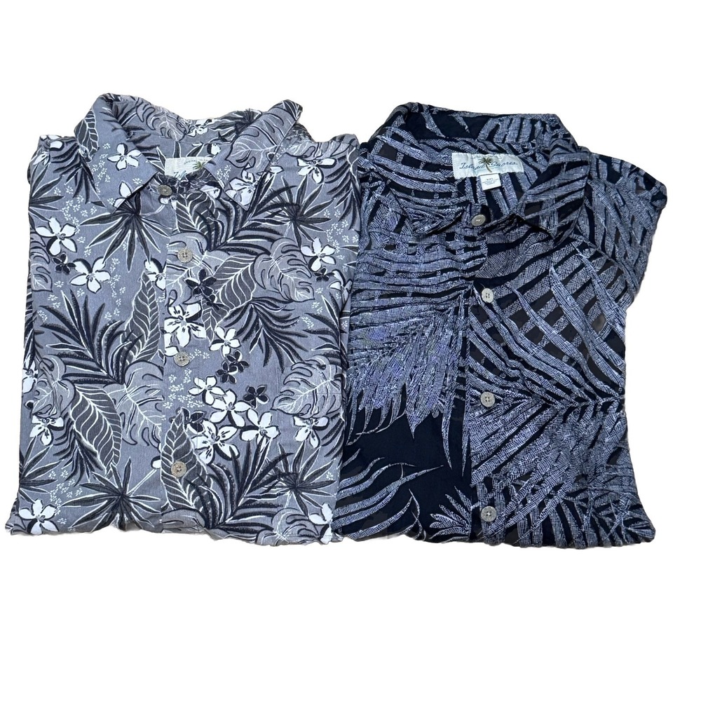 Island Shores Hawaiian Button Up Shirts Men's XXL Lot Of 2  Floral 100% Cotton